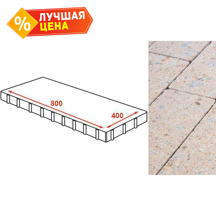 Плита тротуарная Готика Granite FINERRO, Павловское 800x400x80 мм