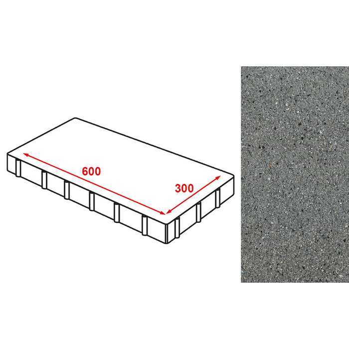 Плита тротуарная Готика Granite FERRO, Исетский 600x300x80 мм