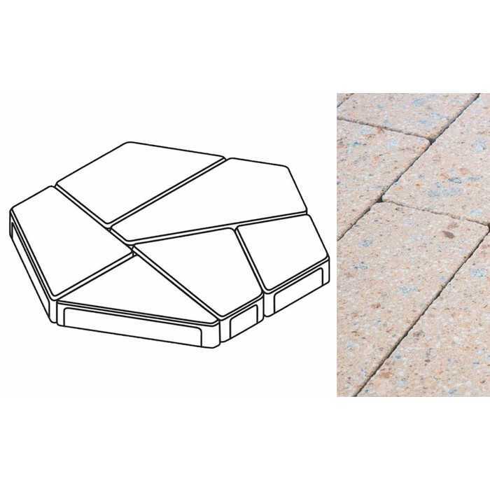 Плита тротуарная Готика Granite FINERRO, полигональ, Павловское, 893x780x80 мм